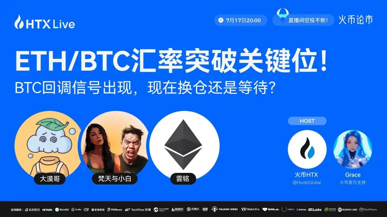 火币论市直播解析ETH/BTC突破与BTC回调策略