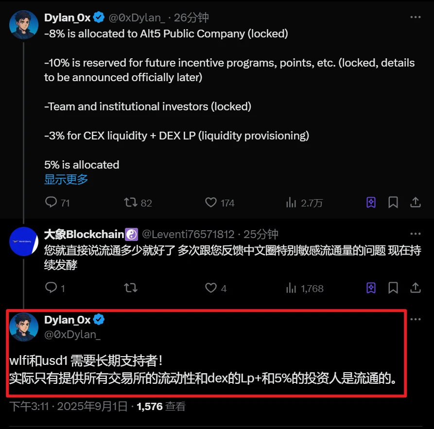 WFLI代币分配方案披露及流通量分析